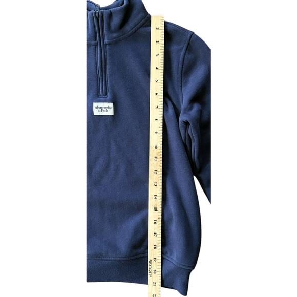 Abercrombie Kids Fleece Quarter Zip Gray Pullover Jacket Youth 9/10 - Picture 2 of 6